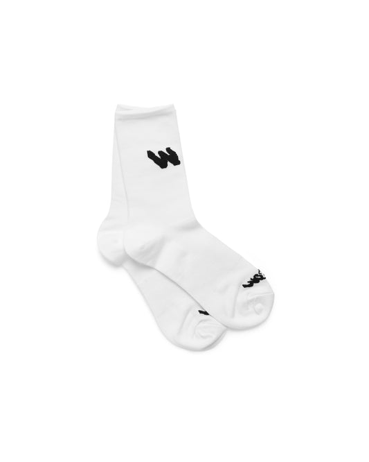 W Logo Cycling Sock White